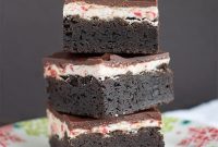 Layered Peppermint Brownies with Chocolate Ganache