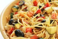 California Spaghetti Pasta Salad with Avocado and Tomatoes
