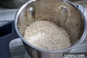 Grinding rice to flour