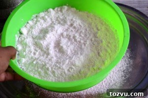Sifting flour