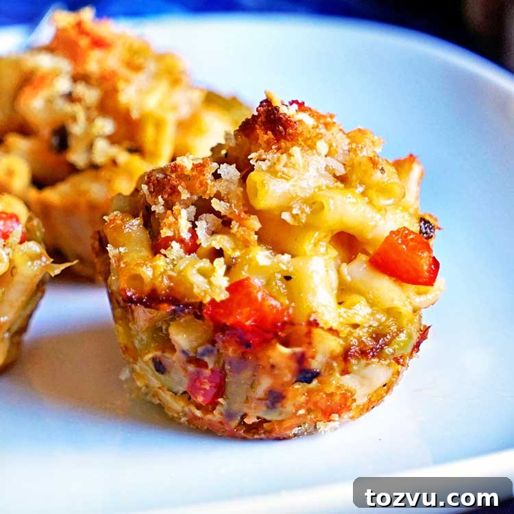 Green Chili Chicken Macaroni and Cheese Muffins 2 Green Chili Chicken Mac and Cheese Muffins. www.keviniscooking.com