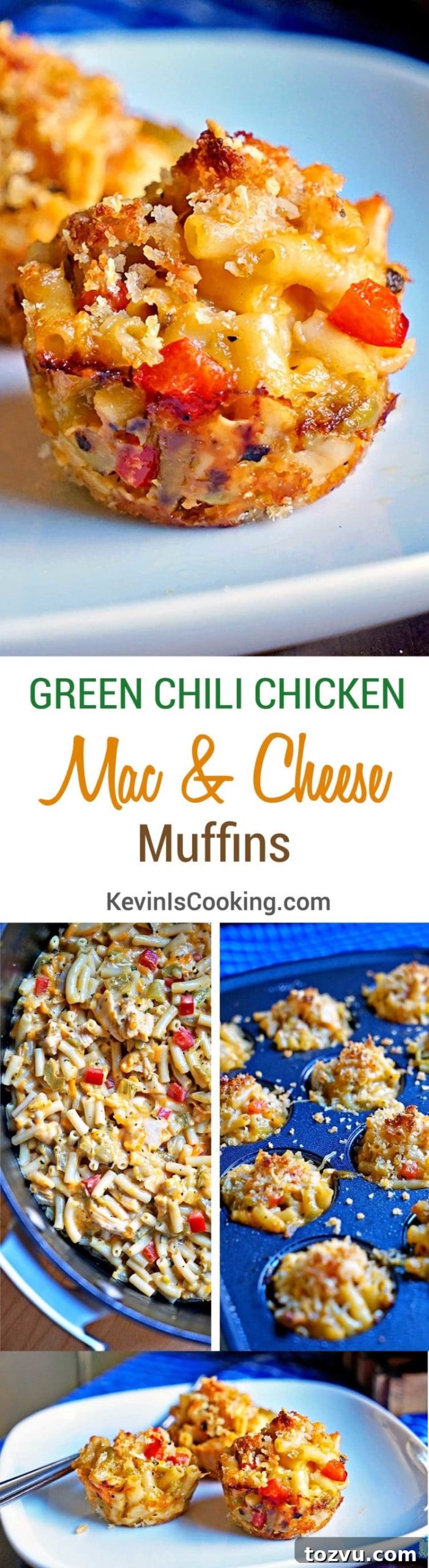 Green Chili Chicken Macaroni and Cheese Muffins 12 Green-Chili-Chicken-Mac-and-Cheese-Muffins. www.keviniscooking.com