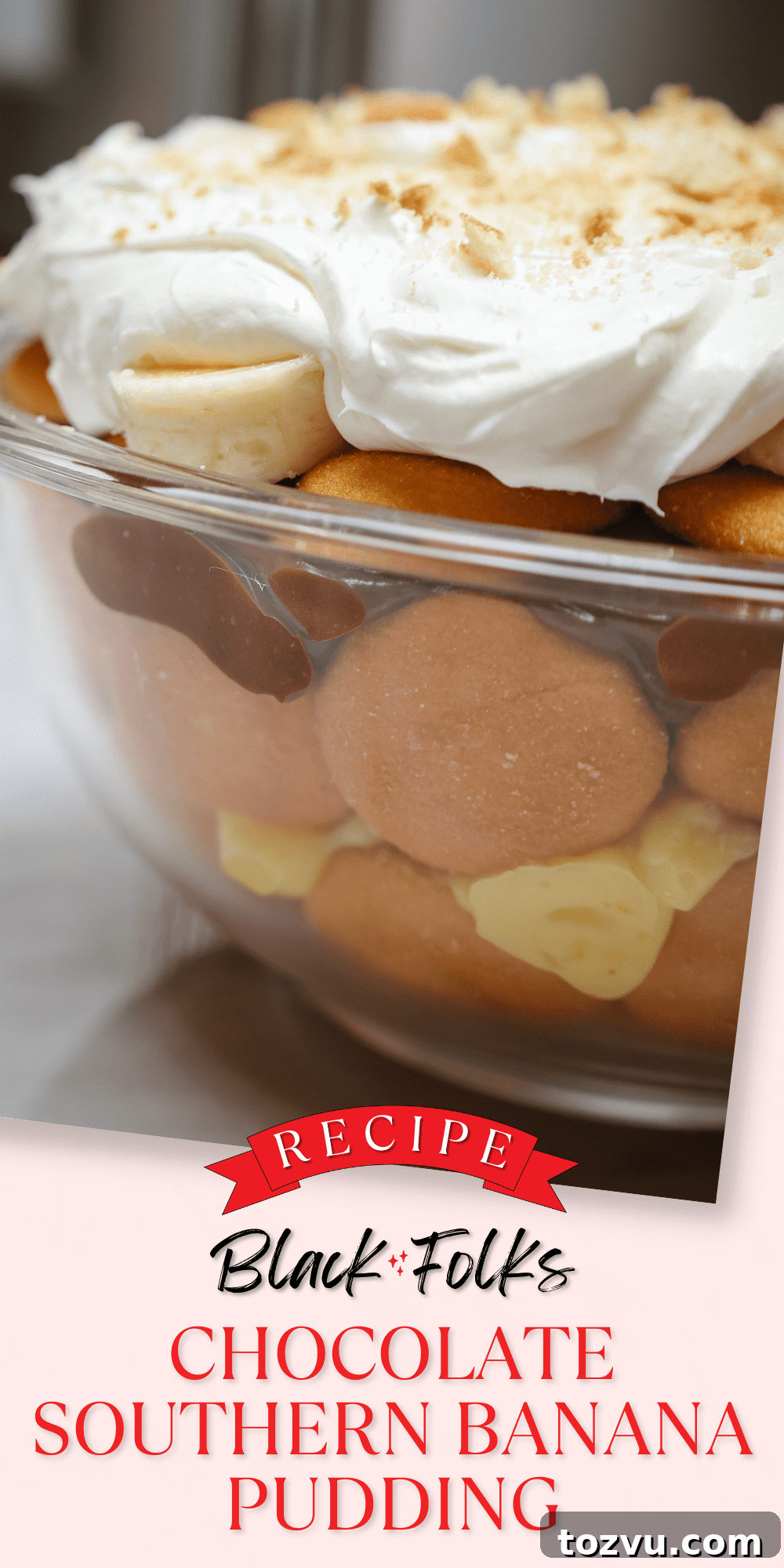 Chocolate and vanilla banana pudding