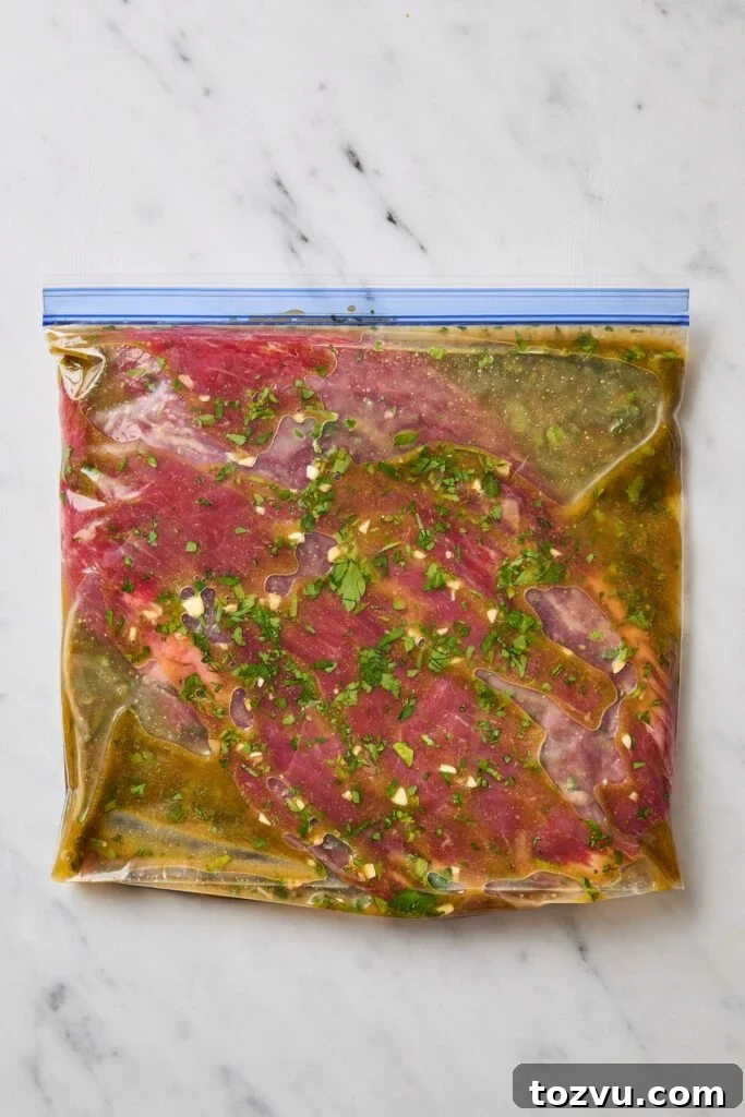 Grilled Steak with Roasted Beet and Goat Cheese Salad 6 Flank steak in plastic bag with marinade.