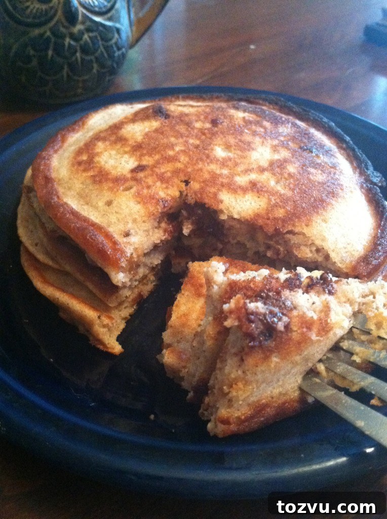 5 Pancake Recipes from One Versatile Batter 6 Chocolate chunk peanut butter banana pancakes