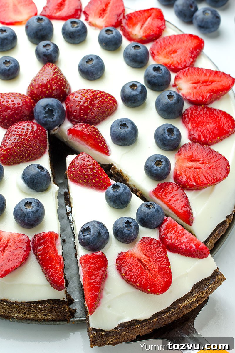 Summer Berry Brownie Pizza Recipe with Fresh Berries and Cream 4 Brownie Pizza