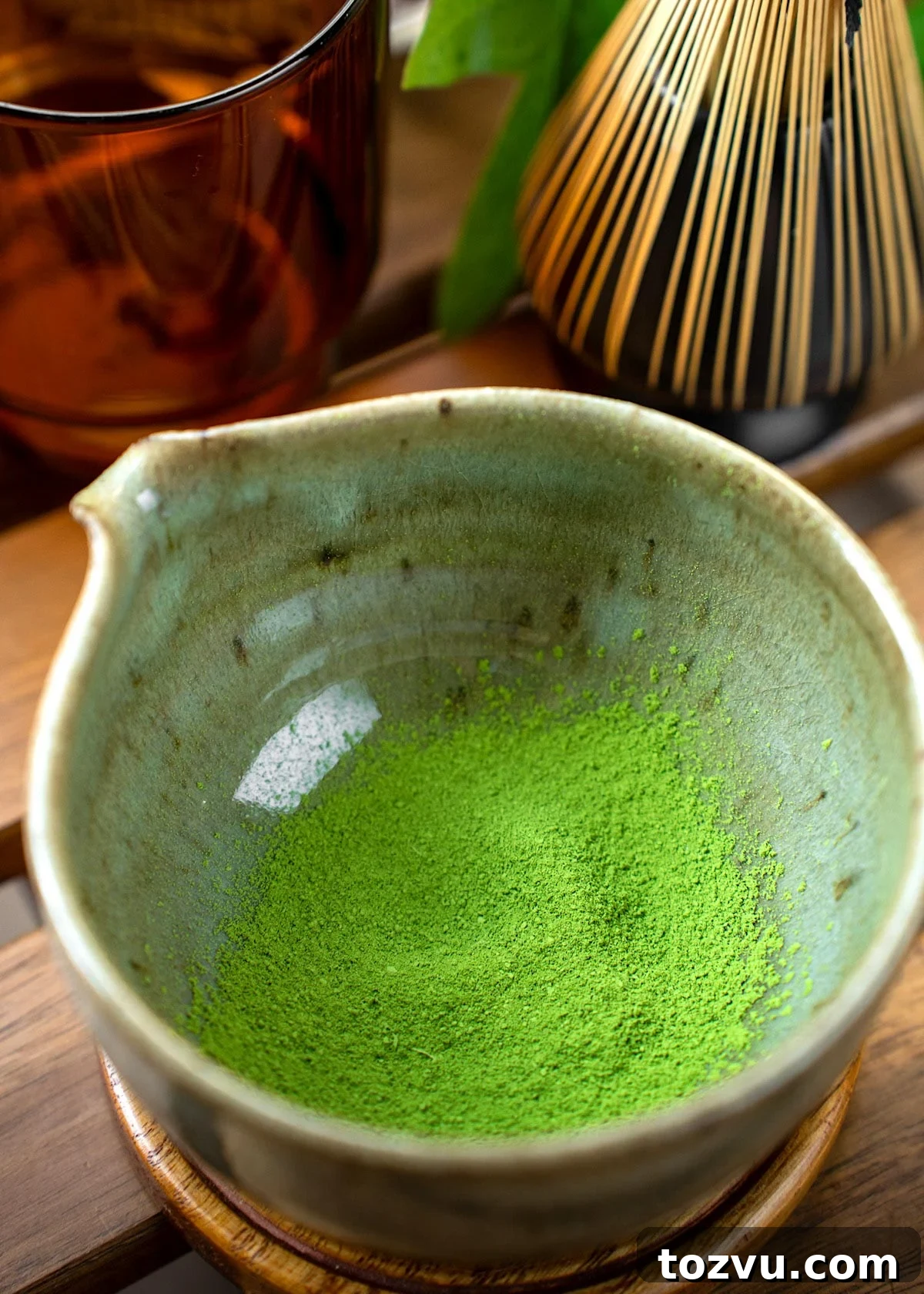 Creamy Banana Matcha Latte Recipe 4 sifted matcha powder