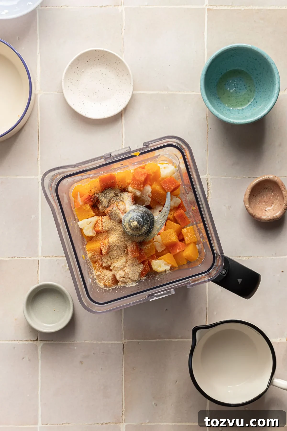 Creamy Hidden Vegetable Mac and Cheese Recipe 7 Veggies and milk in a blender for hidden veggie Mac and cheese.