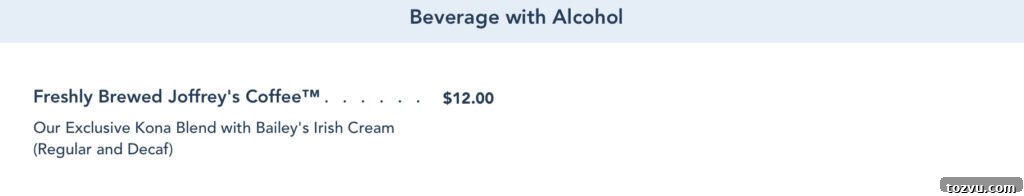 Kona Island Polynesian Resort: Authentic Hawaiian Getaway 5 breakfast coffee with alcohol menu.