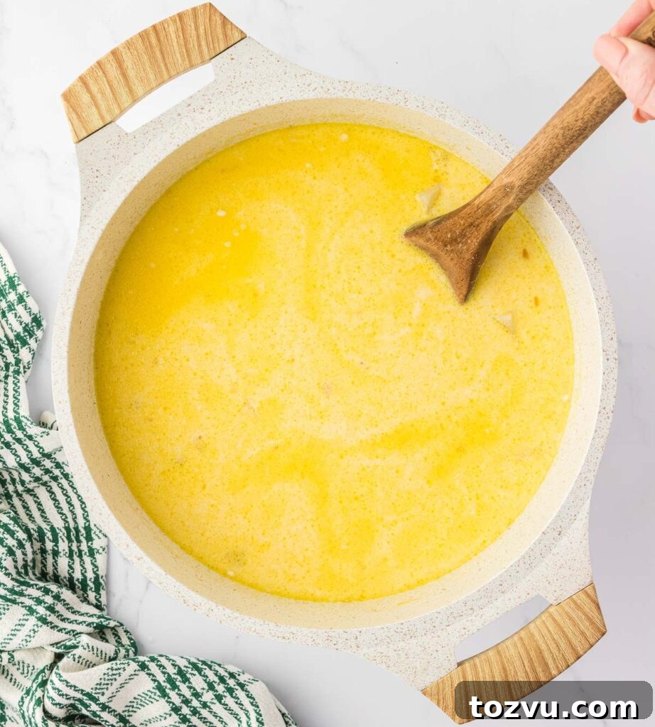 stirring the soup