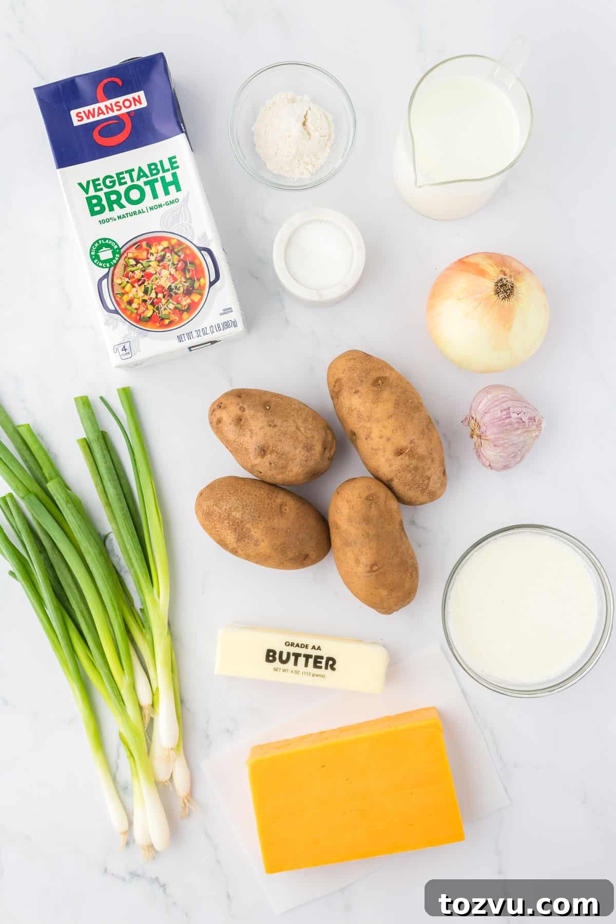 ingredients needed to make vegetarian potato soup