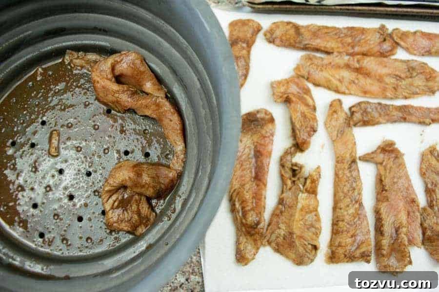 Mole-Spiced Turkey Jerky Recipe 7 Mole turkey jerky pat dry on paper towels before drying