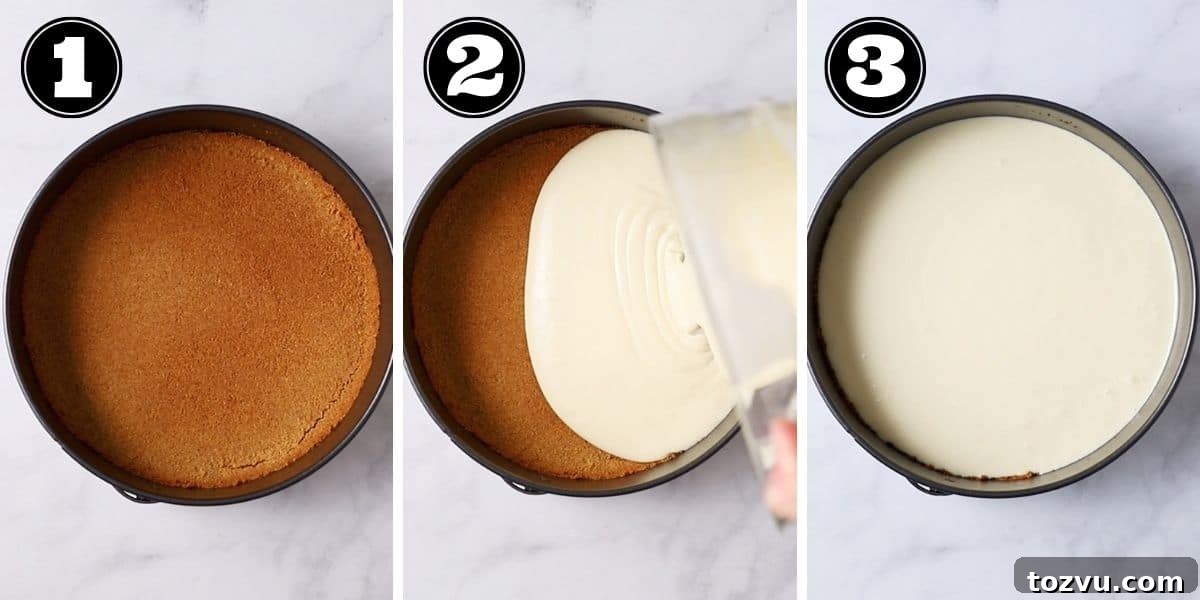 Creamy Pumpkin Swirl Cheesecake Recipe 8 assembling the cheesecake