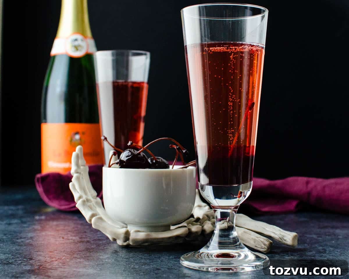 Blood Orange Champagne Bellini 2 cherry champagne cocktail.