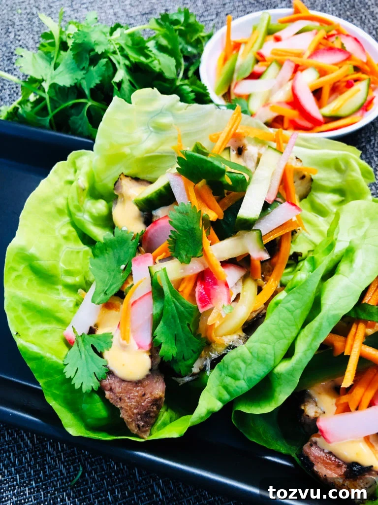 Indian-Spiced Lettuce Wraps: Fresh Flavor in Every Bite 13 Chicken Banh Mi Lettuce Wraps