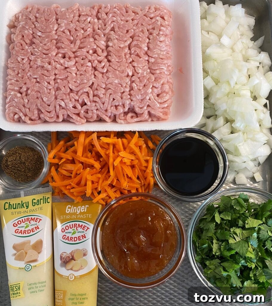 Indian-Spiced Lettuce Wraps: Fresh Flavor in Every Bite 4 ingredients on a tray