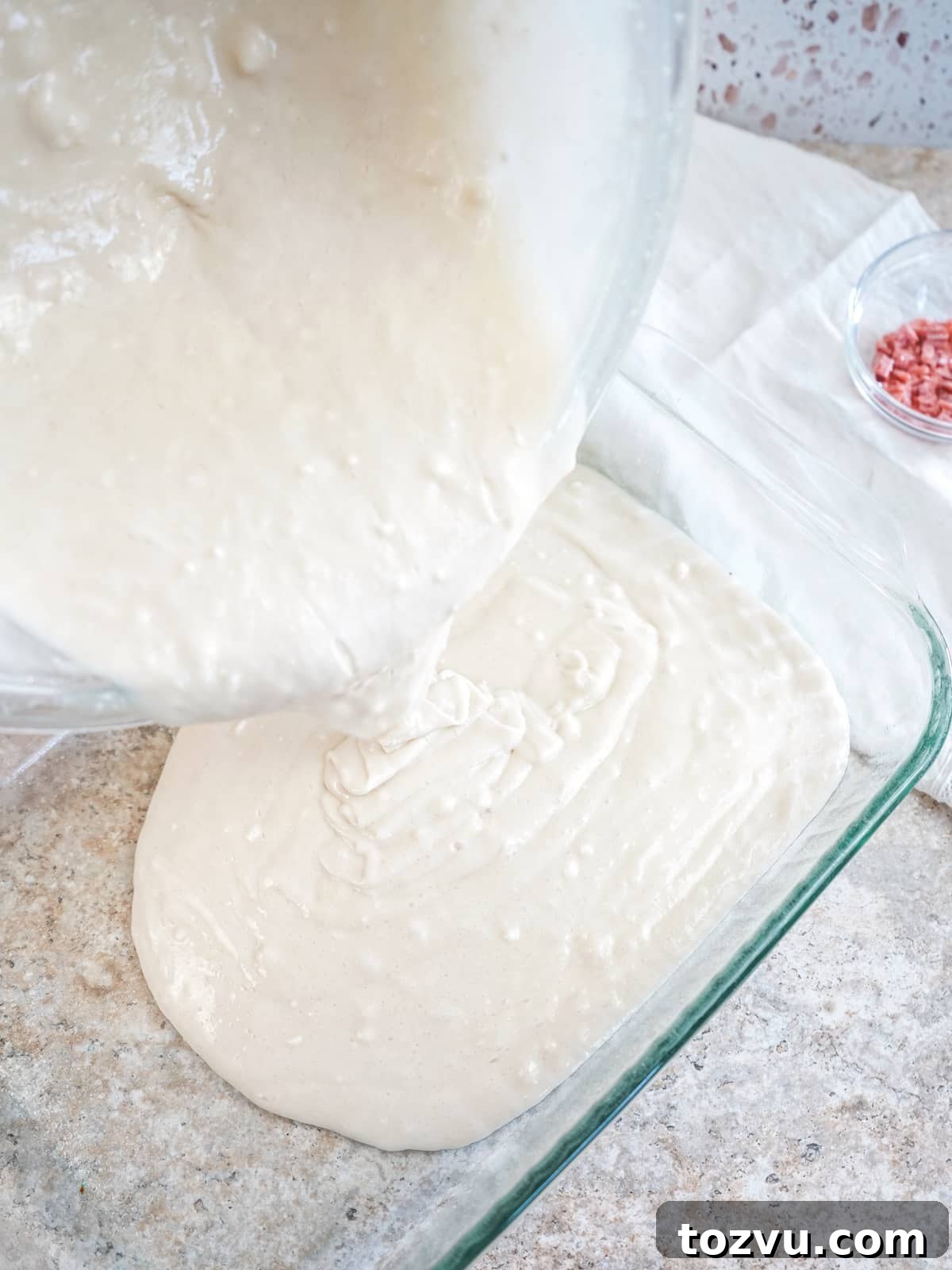 3-Ingredient Cream Soda Cake 5 pour cake batter into baking dish