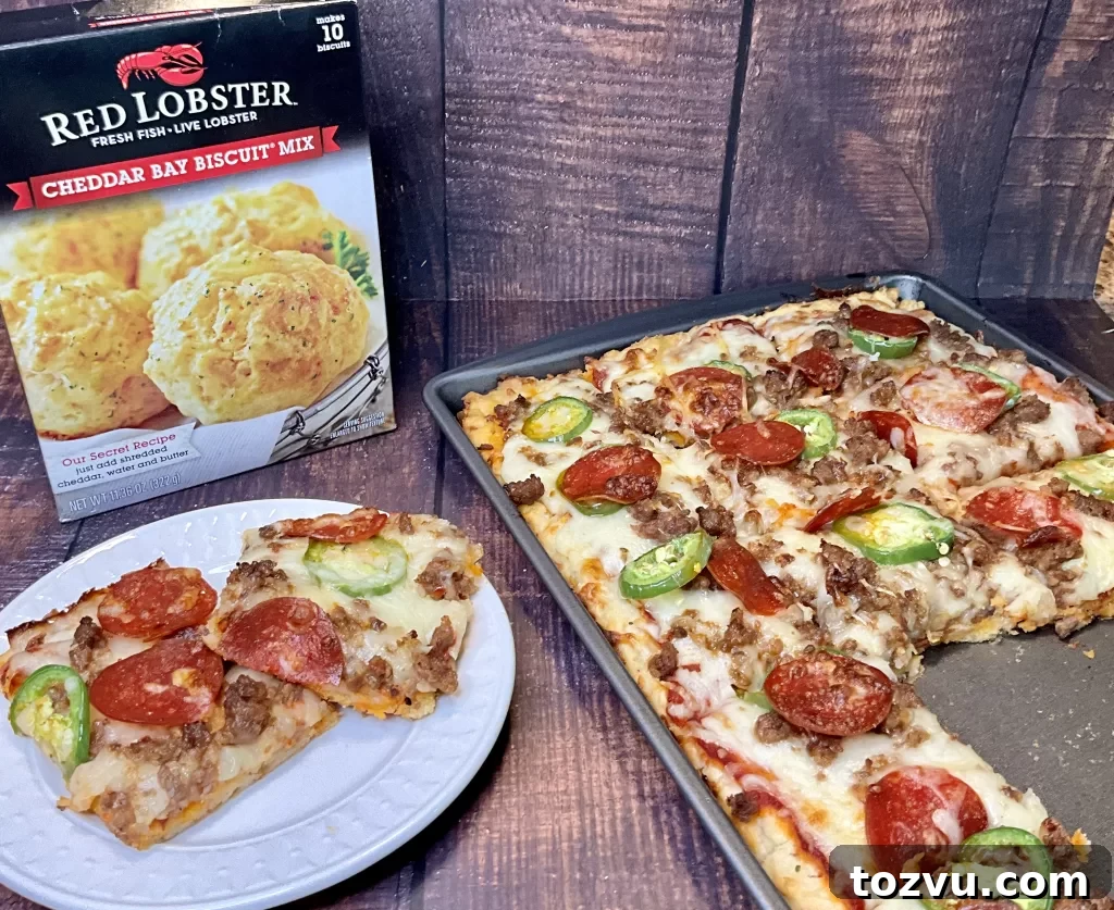 Cheddar Bay Biscuit Pizza with Garlic Cheddar Crust 2 Cheddar Bay Biscuit Pizza