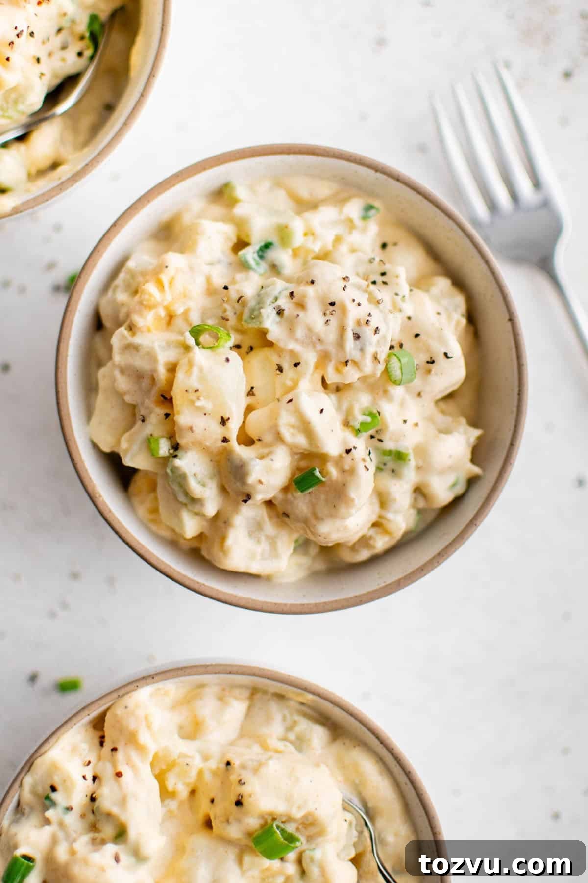 Classic Creamy Potato Salad Recipe 2 potato salad in a bowl