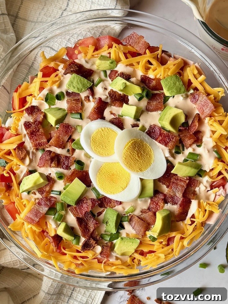 Layered Cobb Salad with Homemade Thousand Island