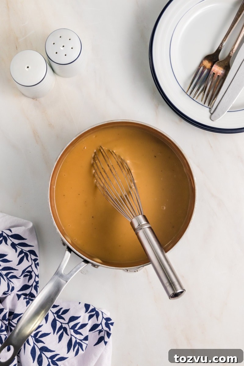 gravy in a saucepan