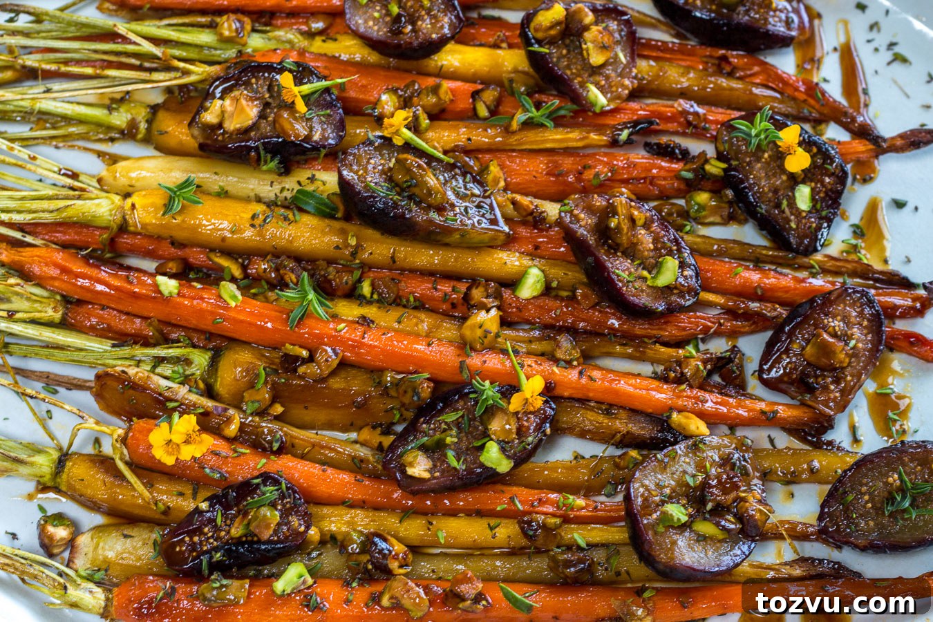Caramelized roasted carrots and figs