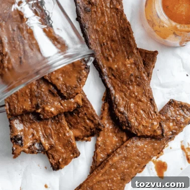 completed Mushroom Jerky on a white surface